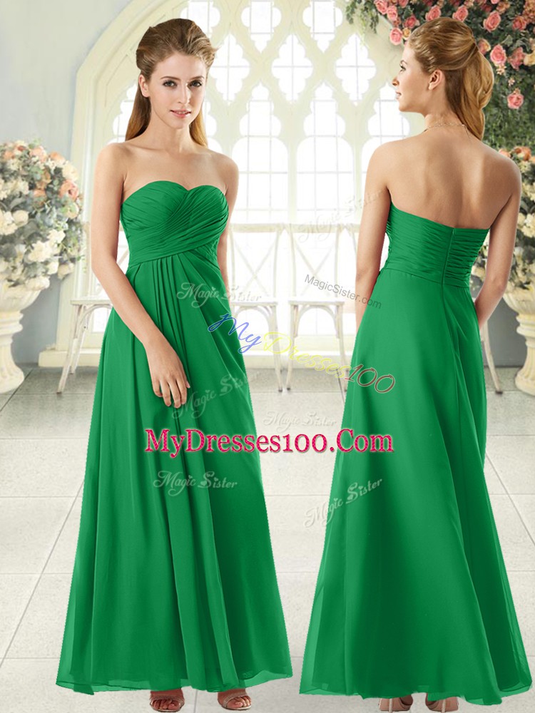 Most Popular Floor Length Green Prom Dress Sweetheart Sleeveless Zipper