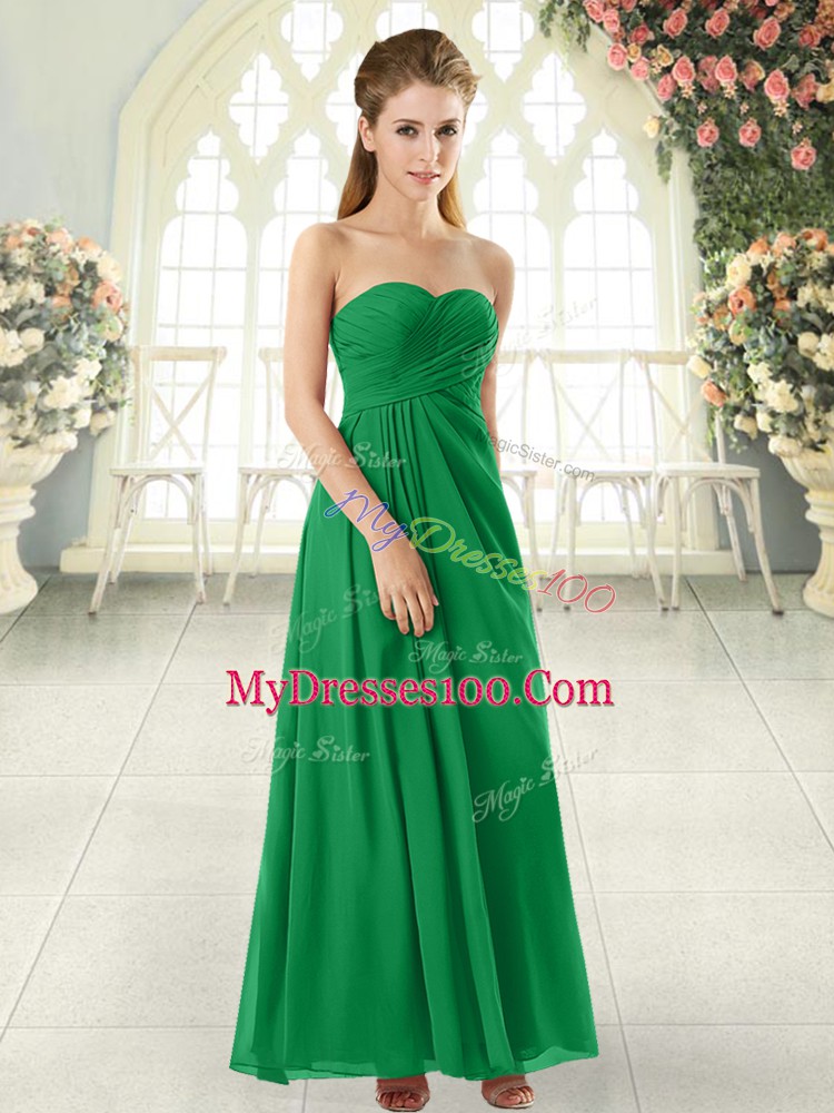 Most Popular Floor Length Green Prom Dress Sweetheart Sleeveless Zipper
