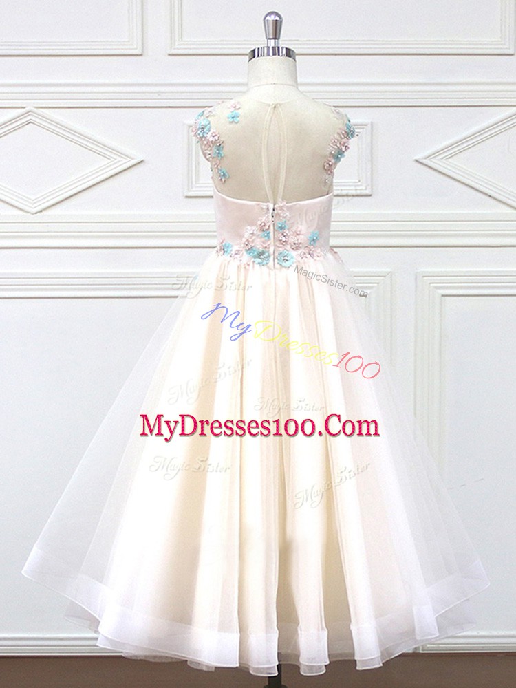 Luxurious Champagne Sleeveless Tulle Zipper Flower Girl Dresses for Less