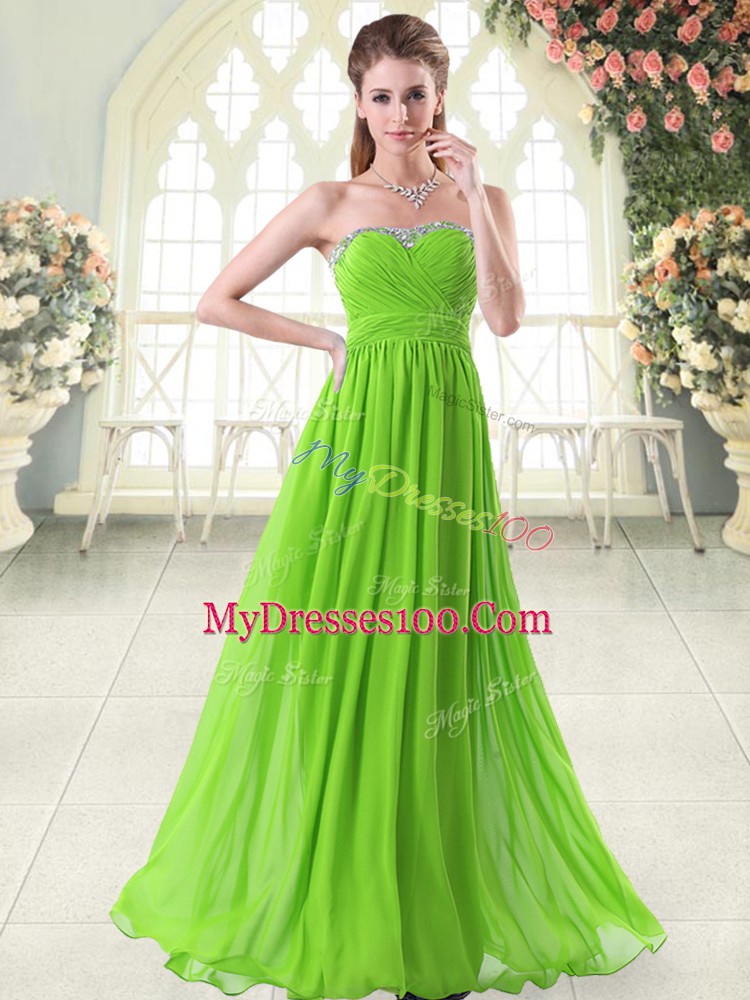 Admirable Prom Evening Gown Prom and Party with Beading and Ruching Sweetheart Sleeveless Zipper