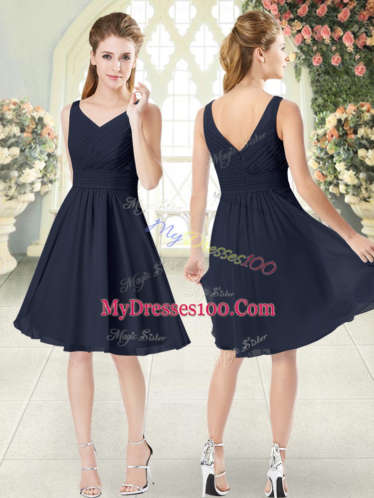 Black Sleeveless Chiffon Zipper Prom Dress for Prom and Party