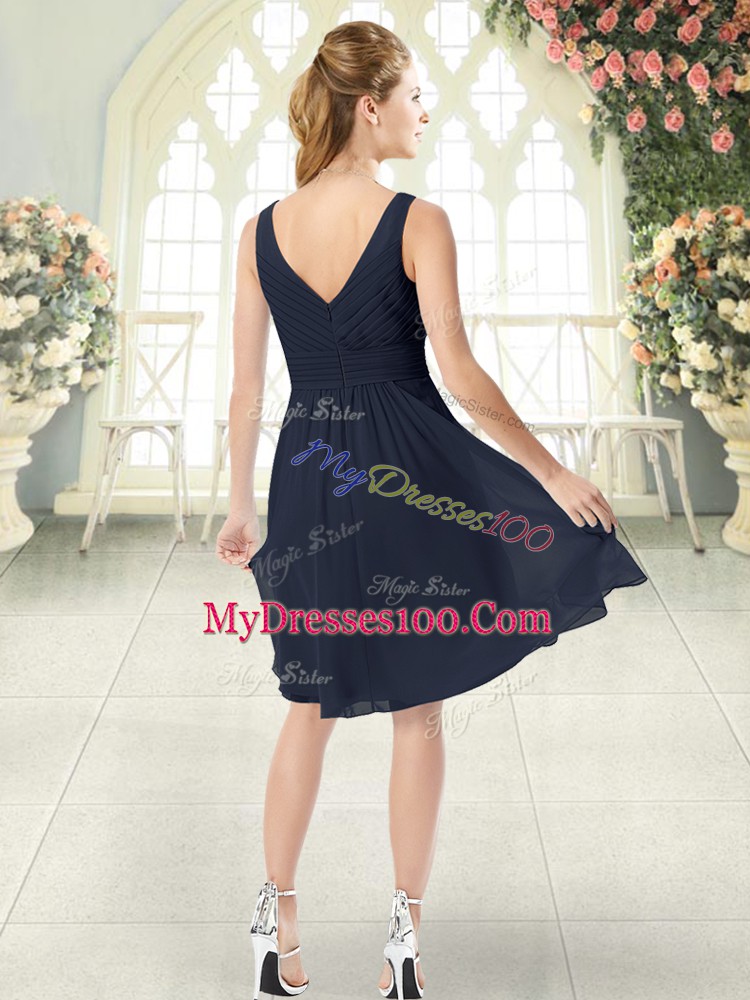 Black Sleeveless Chiffon Zipper Prom Dress for Prom and Party