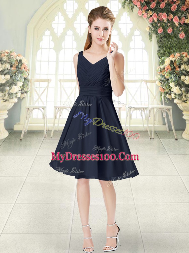 Black Sleeveless Chiffon Zipper Prom Dress for Prom and Party