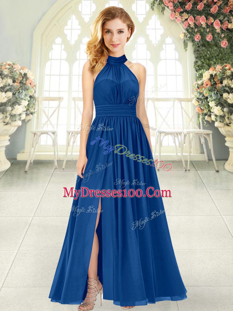 Sleeveless Zipper Ankle Length Ruching Homecoming Dress