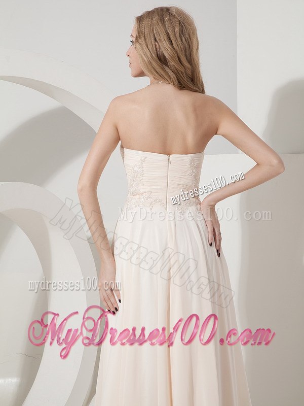 Beige Sweetheart Empire Strapless Pleated Bridesmaid Dresses