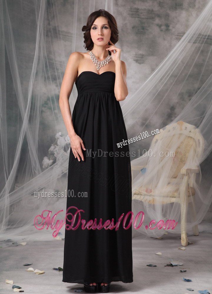 Sweetheart Strapless Empire Dresses For Bridesmaid in Black