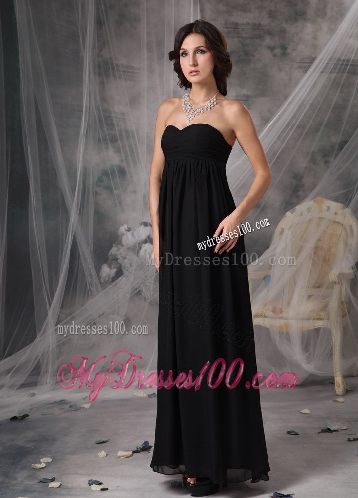 Sweetheart Strapless Empire Dresses For Bridesmaid in Black