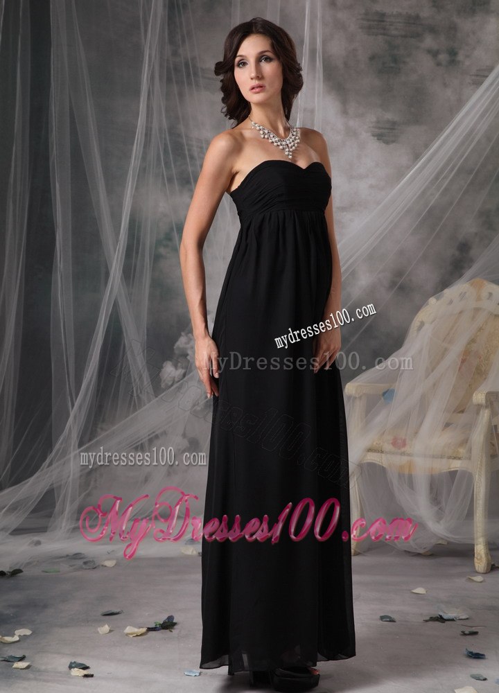 Sweetheart Strapless Empire Dresses For Bridesmaid in Black