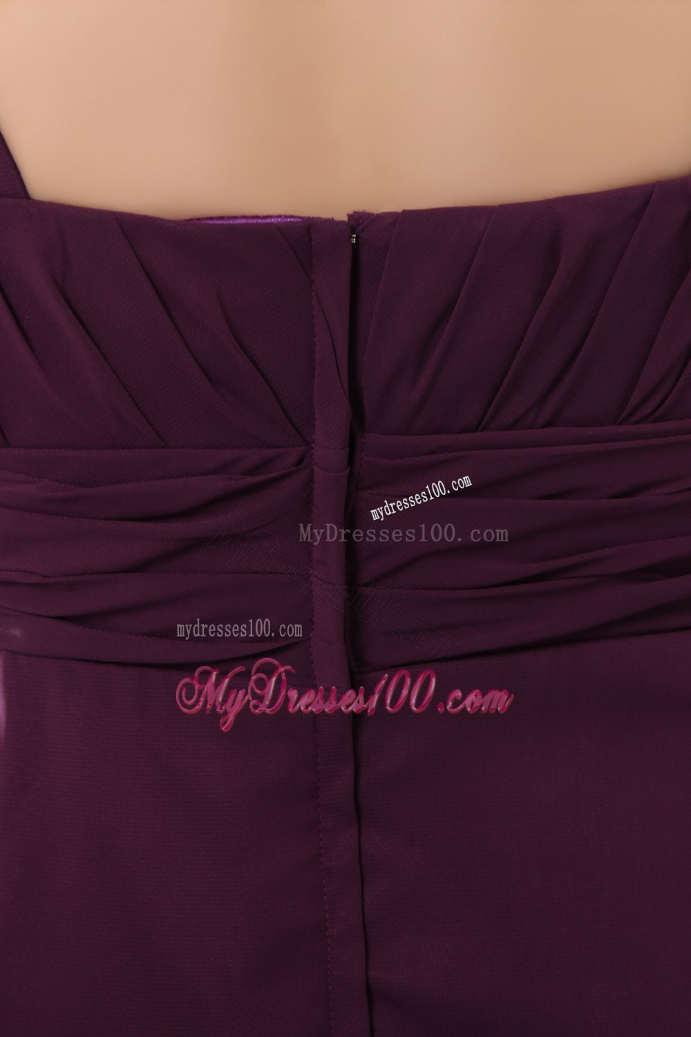 Dark Purple Sweetheart Short A-line Straps Maid of Honor Dress
