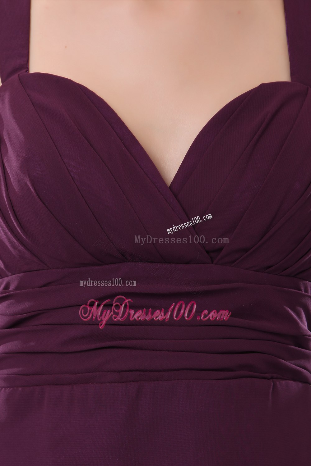 Dark Purple Sweetheart Short A-line Straps Maid of Honor Dress