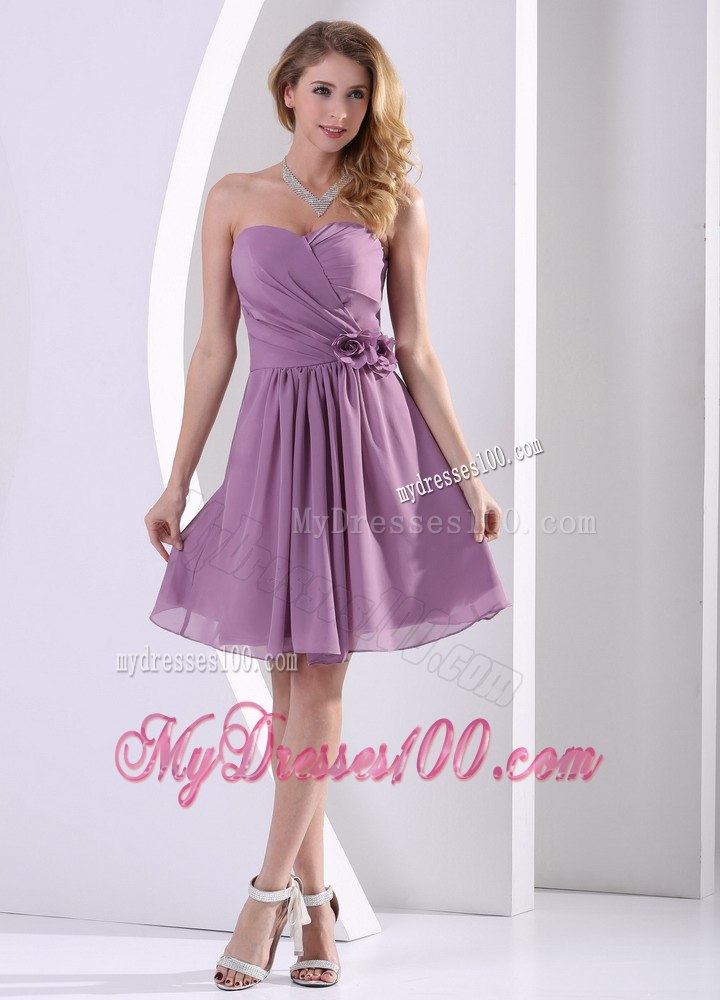 Ruching Sweetheart Strapless Mini Length Maid of Honor Dresses