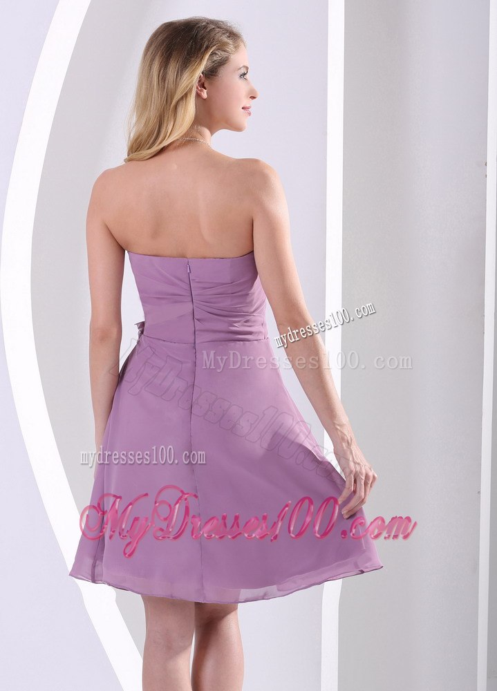Ruching Sweetheart Strapless Mini Length Maid of Honor Dresses