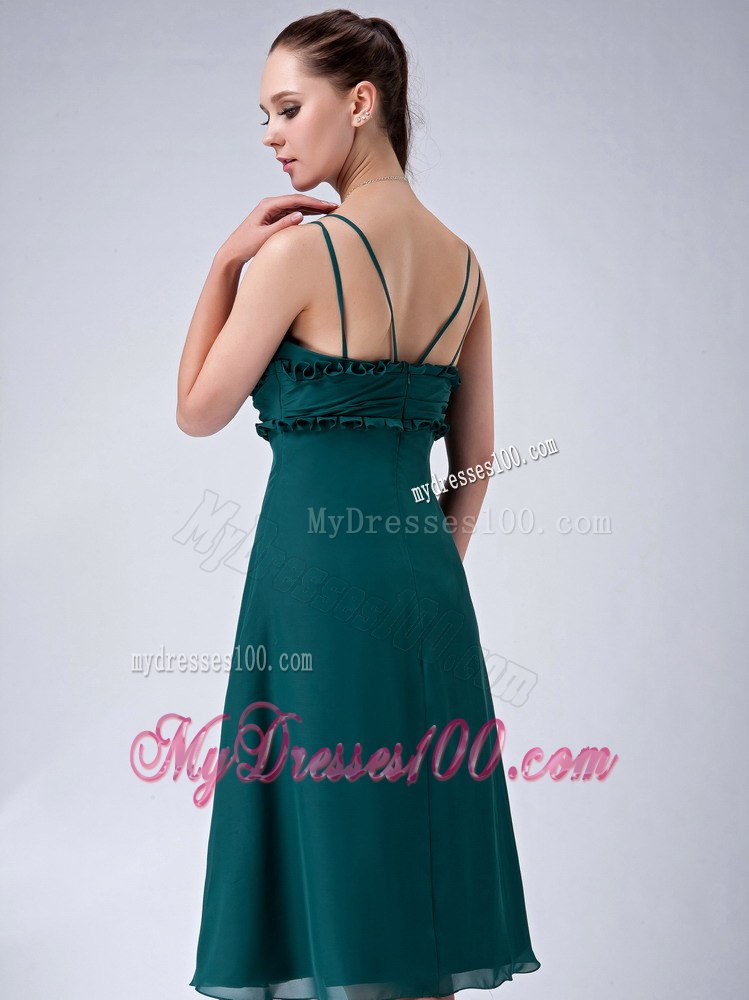 Popular Teal Empire Sweetheart Straps Beach Bridesmaid Dress Tea-length