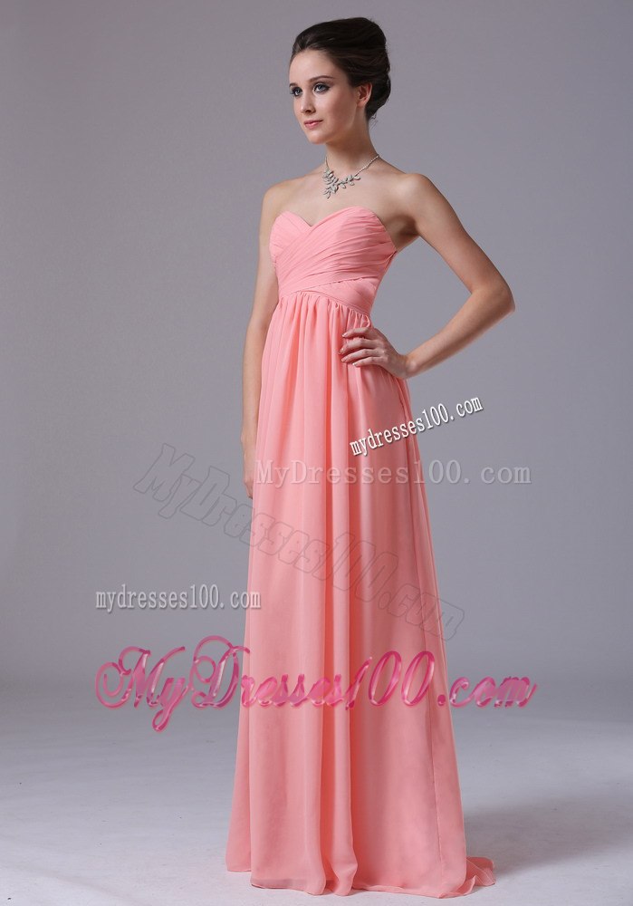 Sweetheart Strapless Ruching Empire Blush Colored Dresses For Bridesmaid