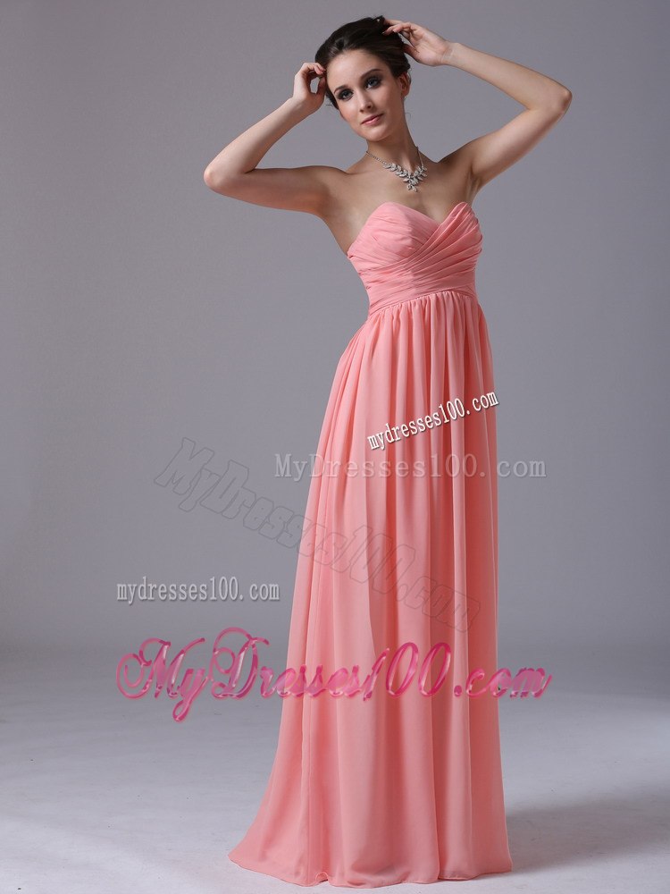 Sweetheart Strapless Ruching Empire Blush Colored Dresses For Bridesmaid