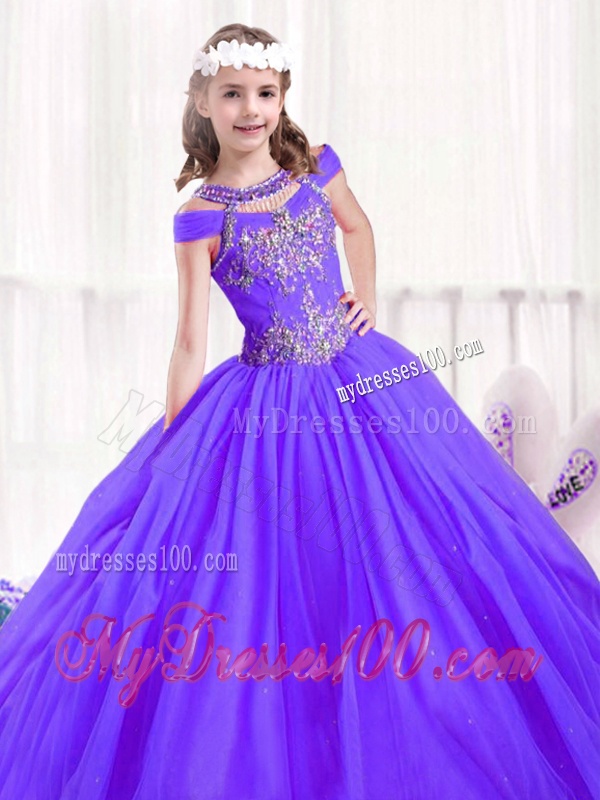 Beautiful Beading Ball Gown Little Girl Pageant Dresses for 2016