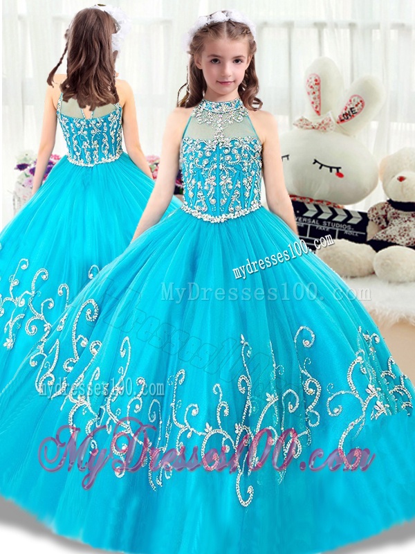 Cheap Beading Mini Quinceanera Gowns with High Neck