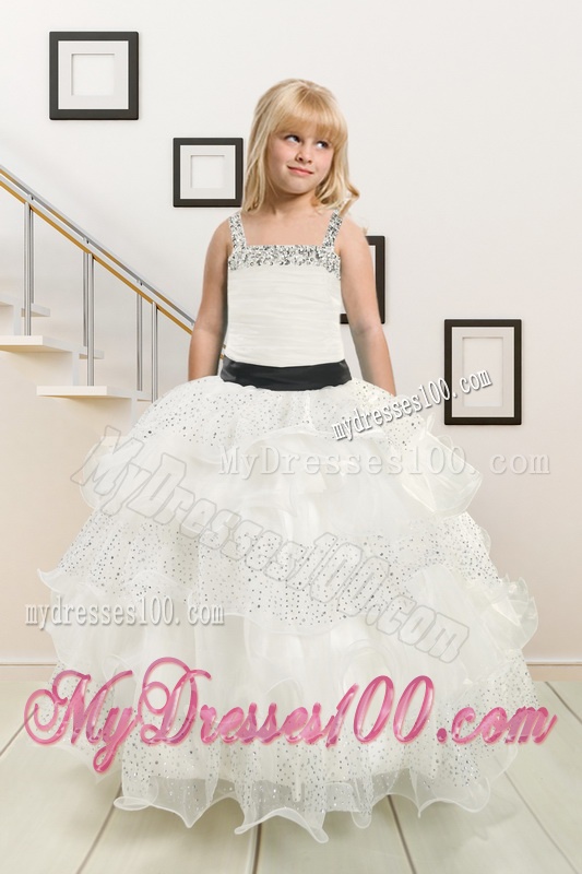 Fitting and Affordable Little Girl Pageant Dress with Beading and Ruffles