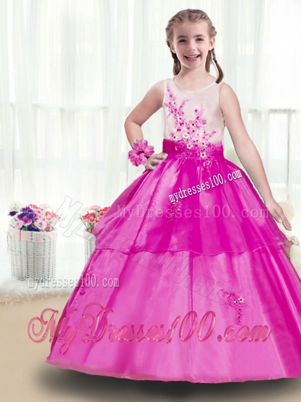 Latest Scoop Appliques Mini Quinceanera Gowns in Multi Color