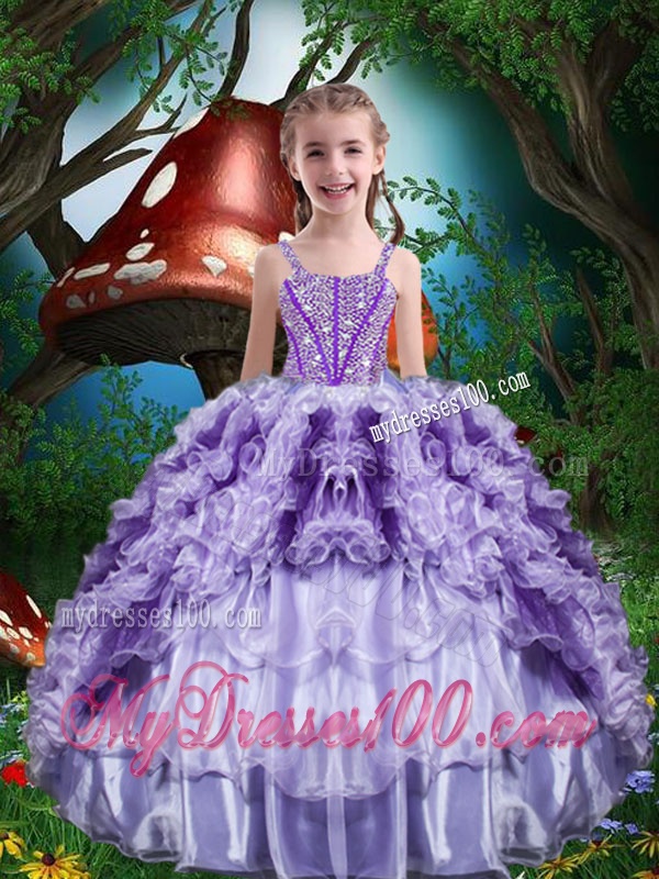 Luxurious Ball Gown Beading and Ruffles Little Girl Pageant Dress for 2016