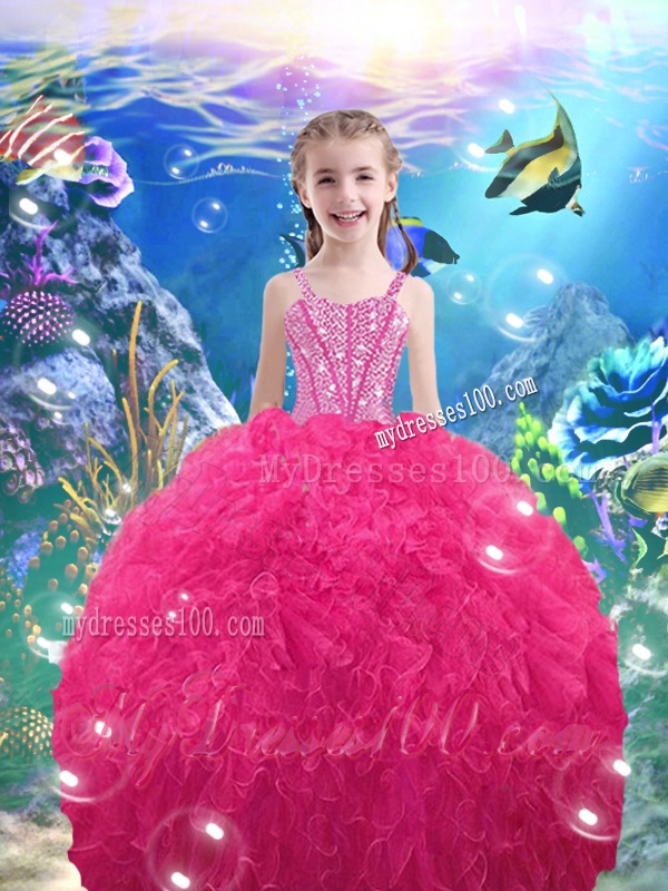 Pretty Straps Beading 2016 Little Girl Pageant Dresses