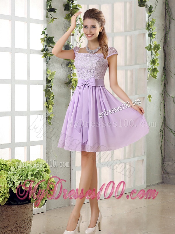 2016 Chiffon Bridesmaid Dress with Ruching Bowknot