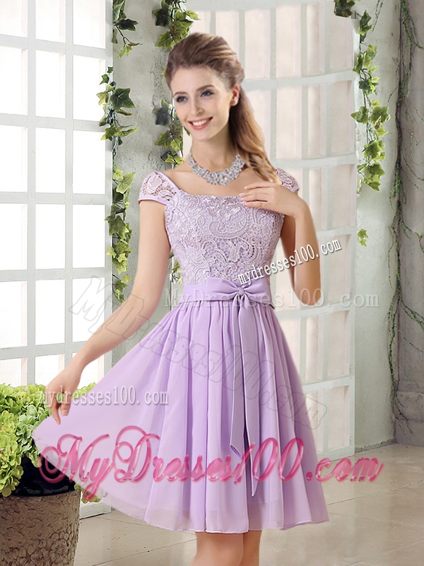2016 Chiffon Bridesmaid Dress with Ruching Bowknot