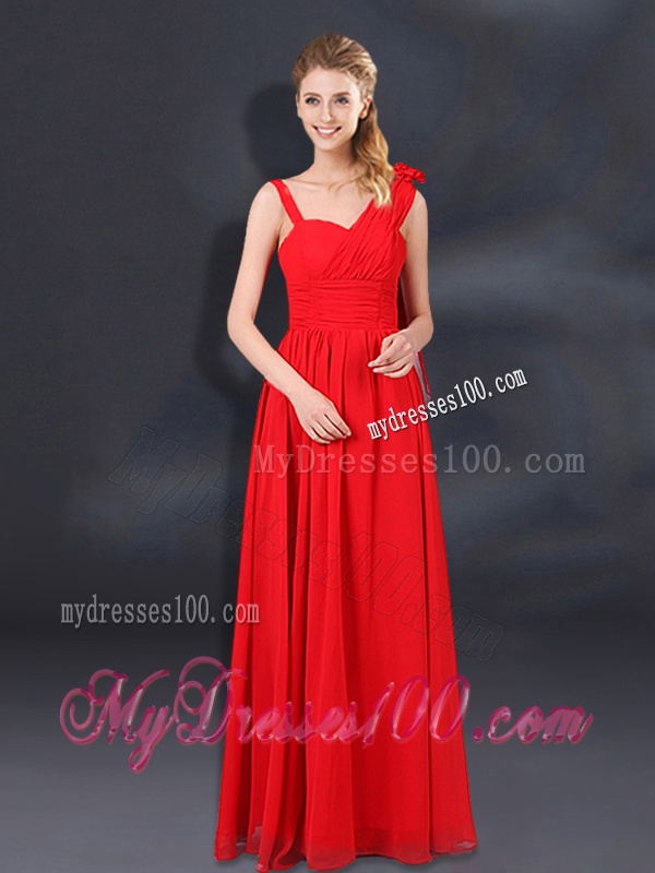 2016 Ruching Empire Bridesmaid Dresses with Asymmetrical