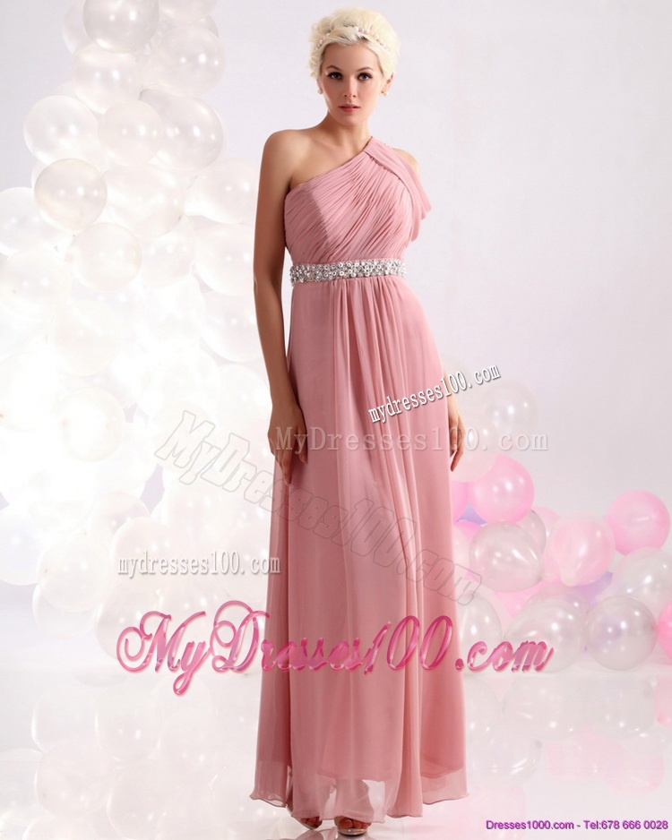 2016 Wonderful One Shoulder Mother of The Bride Dress with Beading and Ruching