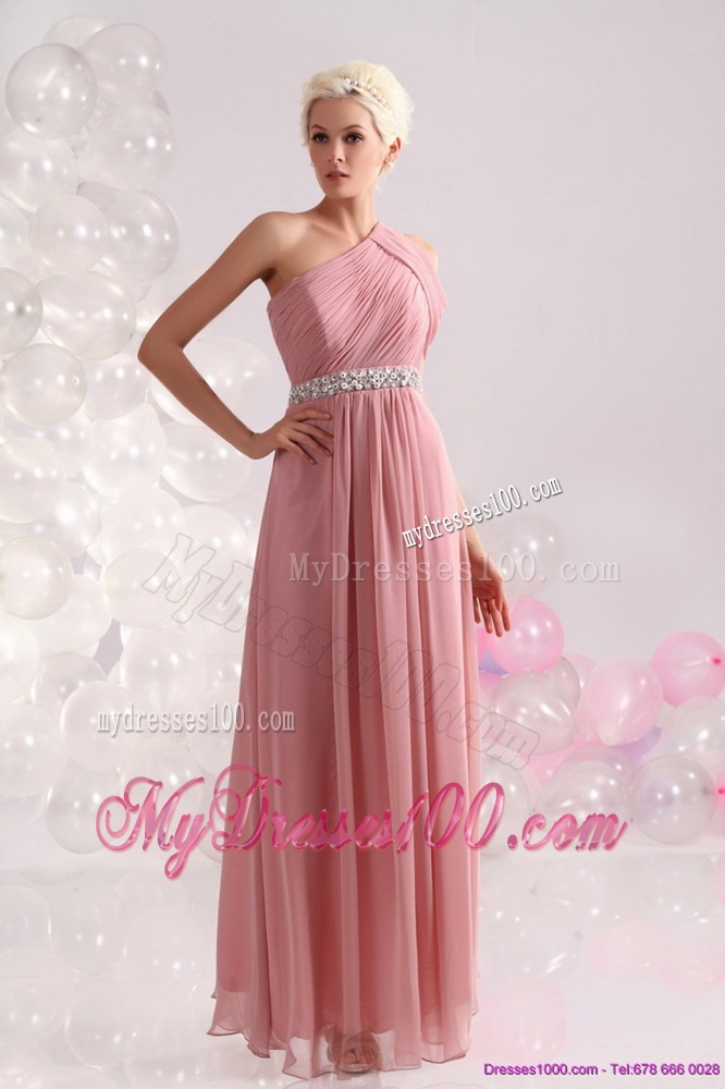 2016 Wonderful One Shoulder Mother of The Bride Dress with Beading and Ruching