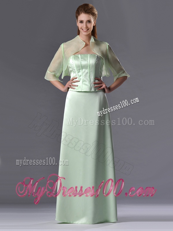 Discount Column Strapless Ruching Mother of The Bride Dress with Jacket