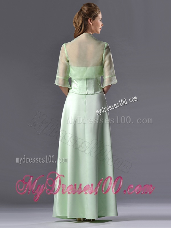 Discount Column Strapless Ruching Mother of The Bride Dress with Jacket