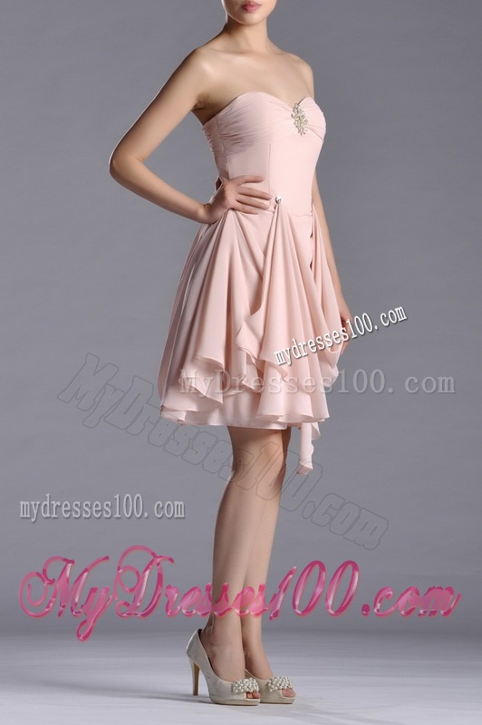 Exclusive Sweetheart Chiffon Beaded Mother of The Bride Dress in Light Pink