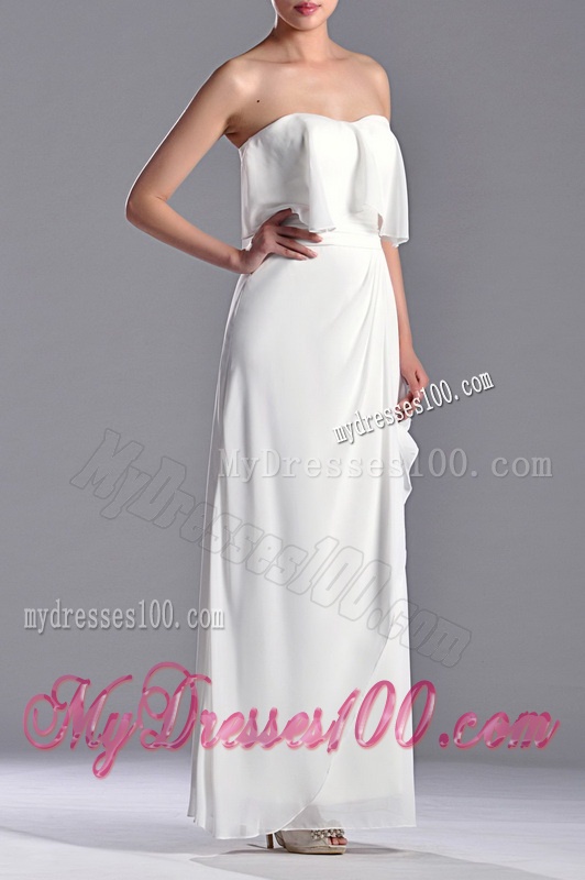 New Arrivals Empire Strapless Ankle Length Mother of The Bride Dress in White