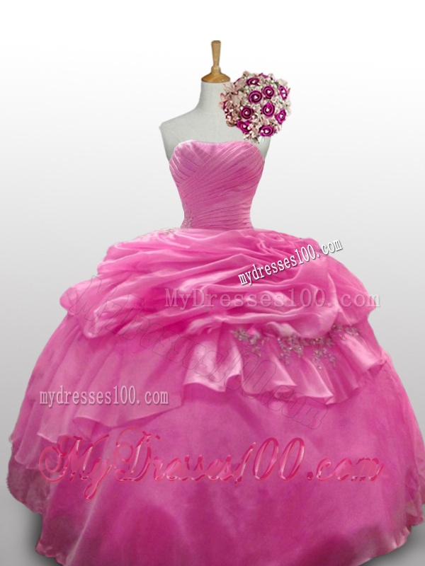 2016 Romantic Sweetheart Rose Pink Quinceanera Dresses