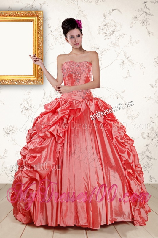 2016 Beautiful Sweetheart Beading Quinceanera Dresses in Watermelon