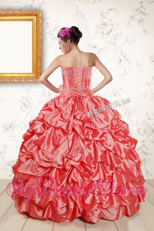 2016 Beautiful Sweetheart Beading Quinceanera Dresses in Watermelon