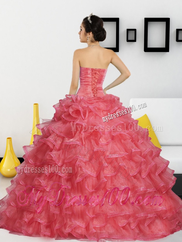 2016 Elegant Sweetheart Quinceanera Dresses with Appliques and Ruffled Layers