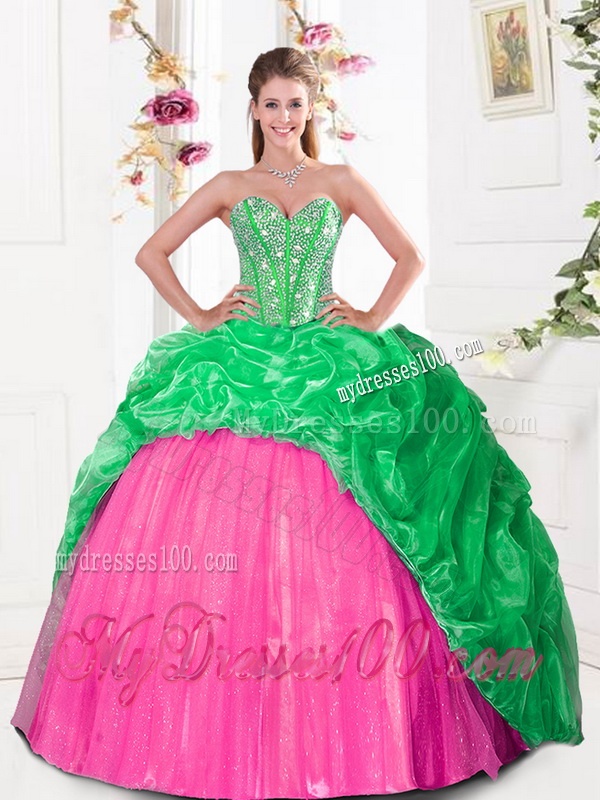 2016 Luxuriously Sweetheart Quinceanera Gown with Beading and Pick Ups