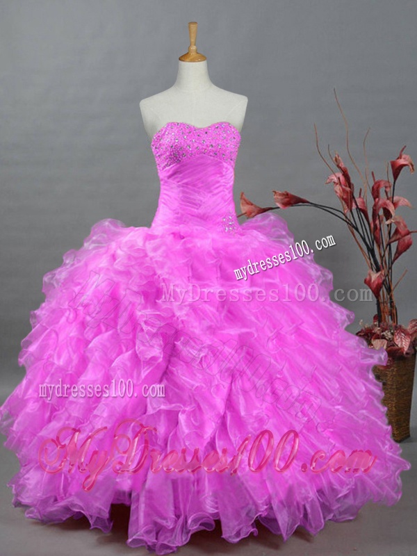 2016 Perfect Sweetheart Quinceanera Dresses with Beading and Ruffles