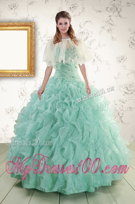 2016 Pretty Sweetheart Beading Quinceanera Dresses in Apple Green