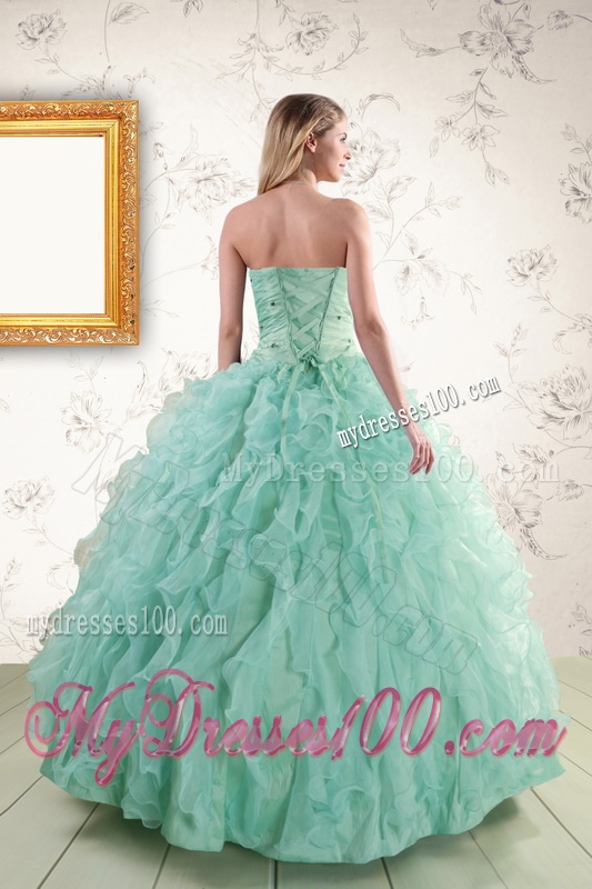 2016 Pretty Sweetheart Beading Quinceanera Dresses in Apple Green