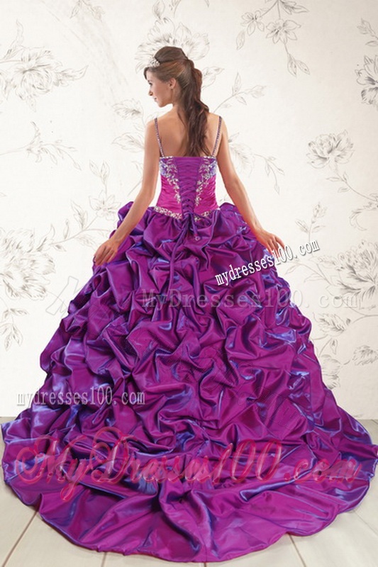 2016 Sweep Train Multi Color Quinceanera Dresses with Embroidery