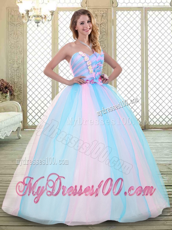 2016 Sweetheart Quinceanera Dresses with Hand Made Flowers