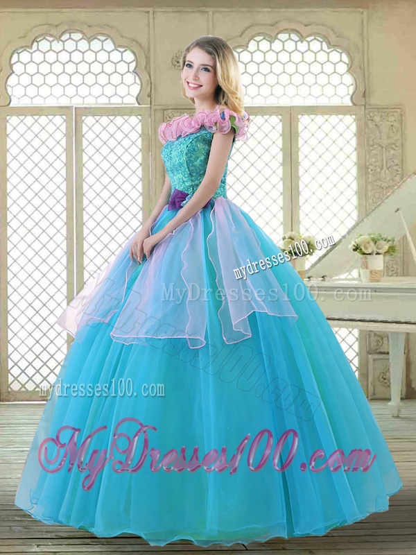 Classical Off the Shoulder Quinceanera Gowns with Ruffles and Bowknot