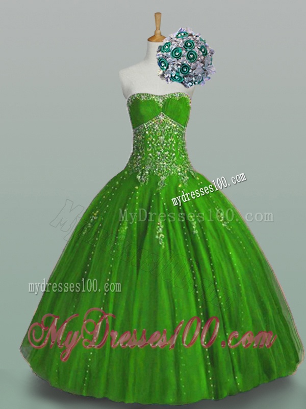 Elegant 2016 Strapless Quinceanera Dresses with Beading and Appliques