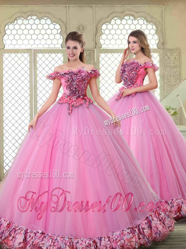 New Style Off the Shoulder Quinceanera Gowns in Multi Color
