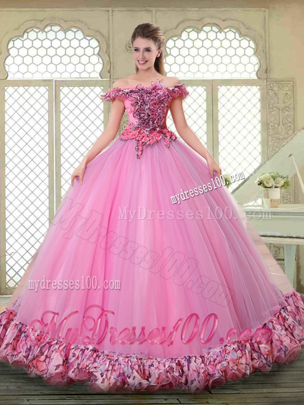 New Style Off the Shoulder Quinceanera Gowns in Multi Color