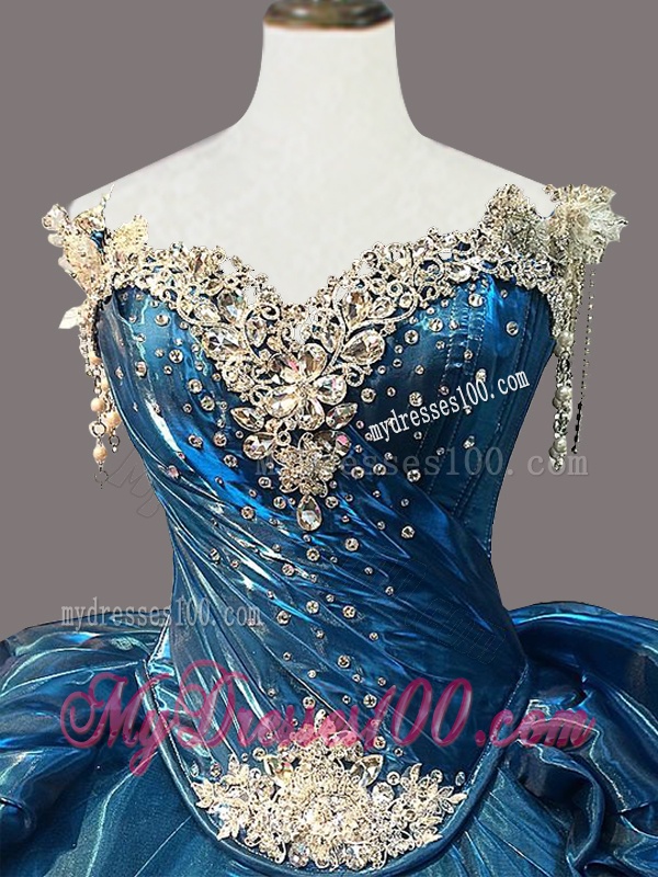 New Style Sweetheart Beading Teal Quinceanera Dresses for 2016