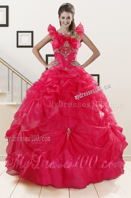 Perfect Red Sweetheart Quinceanera Dresses with Appliques